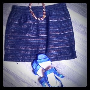 J. Crew black boxy skirt and shimmer lines